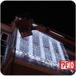 Новогоднее оформление, гирлянды, новогодняя иллюминация, RGB подсветка зданий в Кирове.